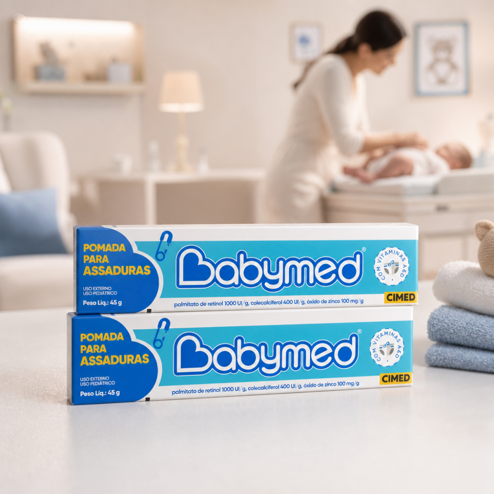 Kit C/2 Creme pomada para assadura bebê criança Babymed Azul Cimed 45g