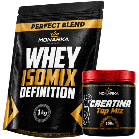 KIT Whey Protein Isolado Concentrado 1kg + Creatina Monohidrata 300g - Monarka Suplementos
