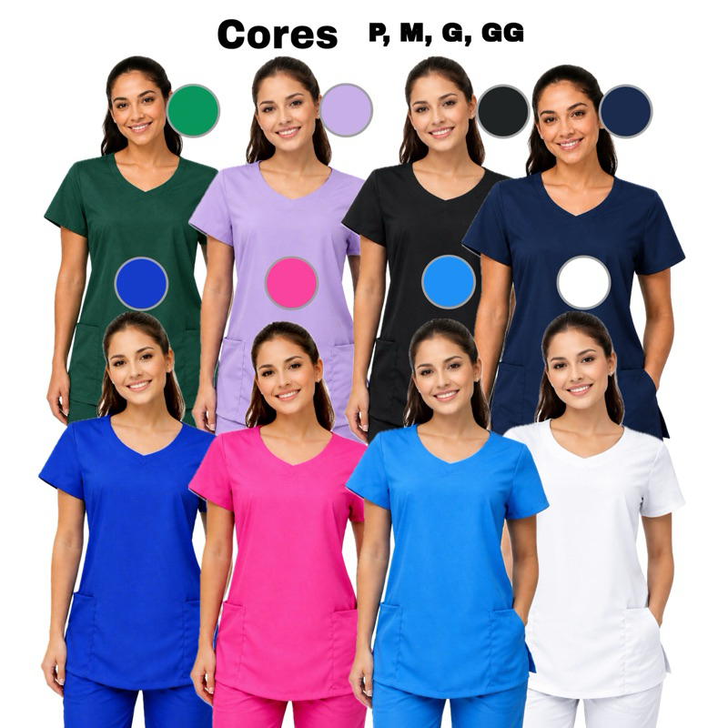 Scrubs Blusa Bata Enfermagem Medicina Cuidadora Uniforme Pijama