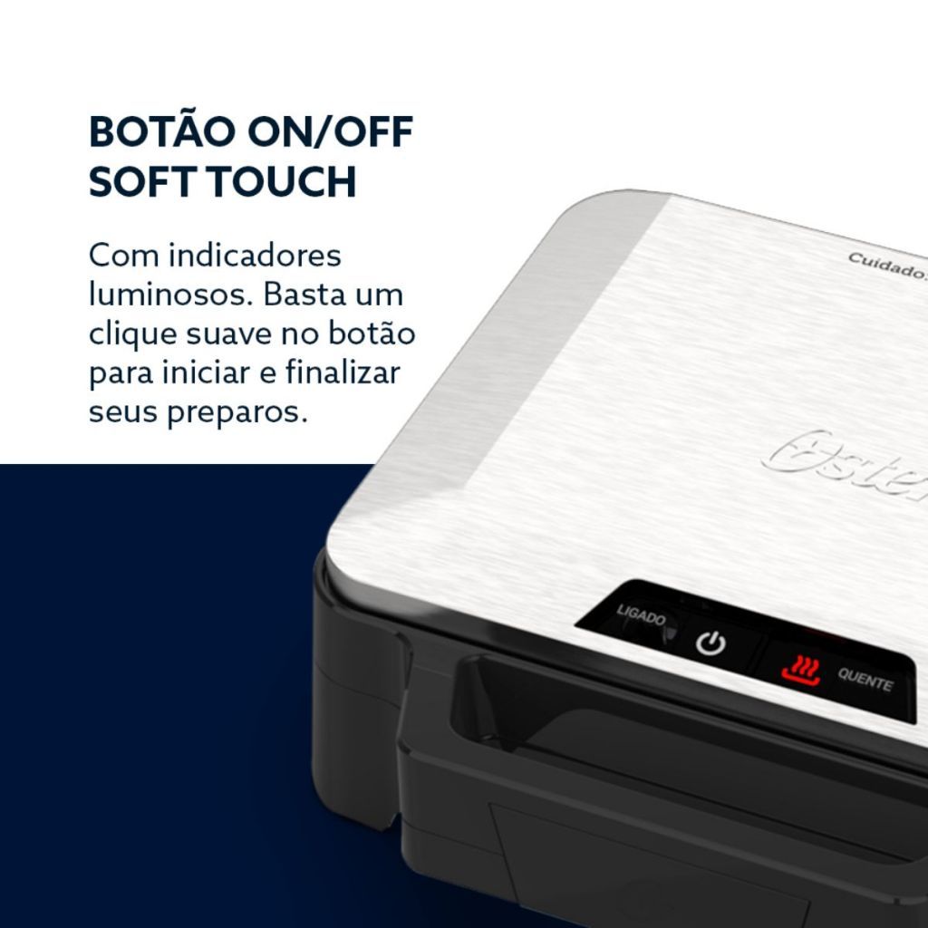 Oster Sanduicheira Inox Multiuso 1000W 127V Antiaderente OSAN500 — imagem 2 de 2