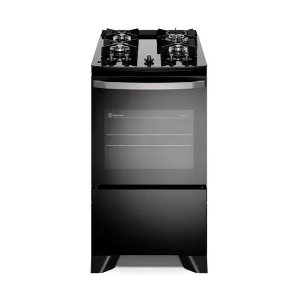 Fogão 4 bocas Electrolux Preto Efficient Mesa Vidro, Tripla Chama e PerfectCook (FE4GB) Bivolt