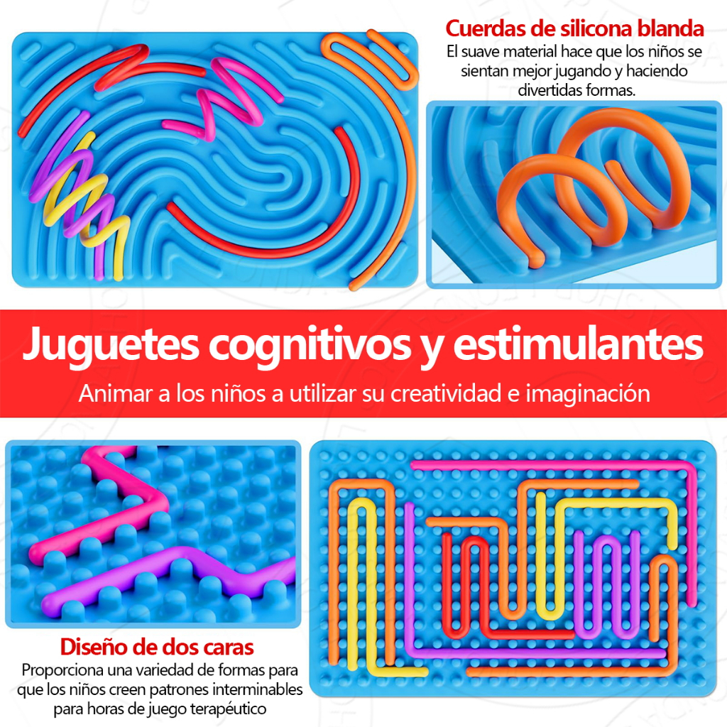 Painel sensorial de silicone Montessori — brinquedo educativo, 8 texturas, cores vivas, seguro e não tóxico 👶🌈