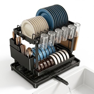 Escorredor de Louças Rack Aço Carbono Organizador Preto