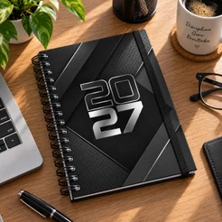 Agenda 2027 Capa Dura Organização Pessoal Comercial Empresarial Com Horário Fechamento Documentos