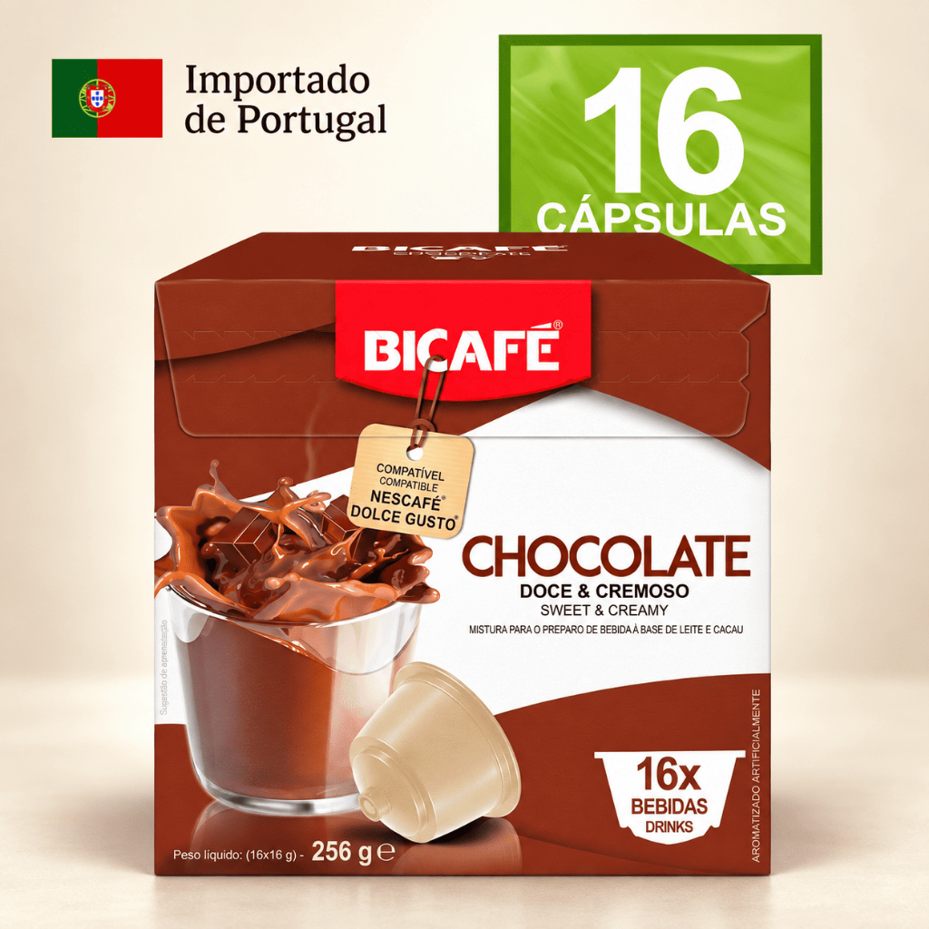 Cápsula Importada Chocolate Quente Bicafé Compatível Maquinas Dolce Gusto* 16 Cápsulas Importadas Cremoso