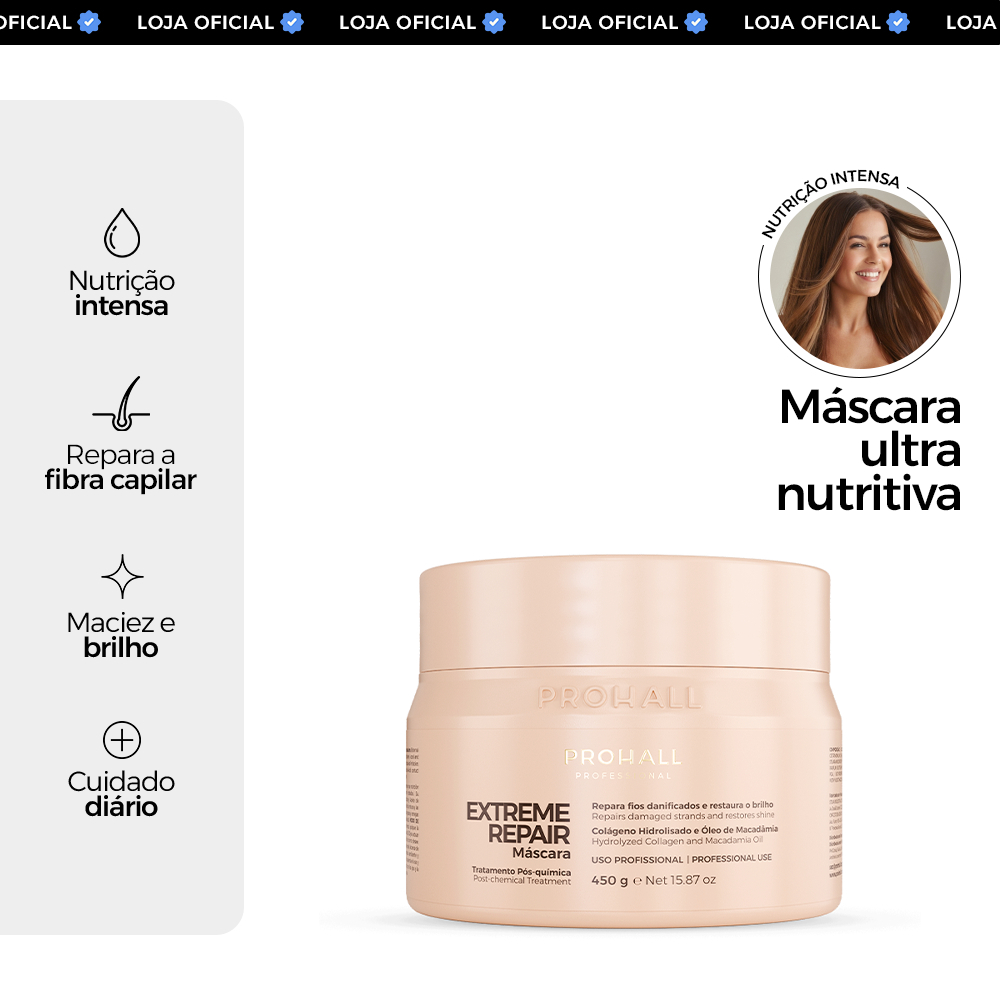 Máscara Profissional Ultra Nutritiva Extreme Repair 450g