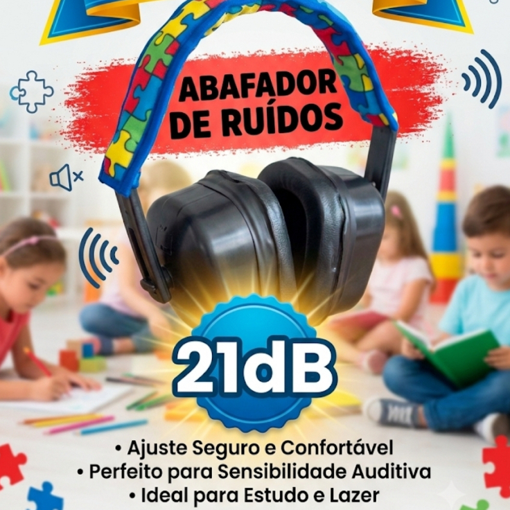 Abafador de ruidos 21db para autista trabalho estudos