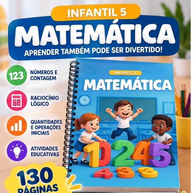 Apostila Matemática Infantil 5 Anos – Atividades Educativas Números, Contagem e Raciocínio
