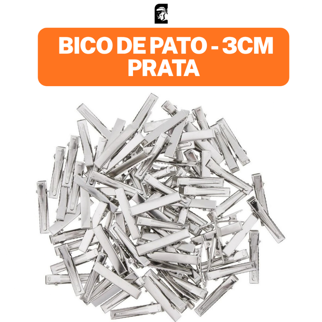 Bico De Pato 100un Quadrado Para Cabelos 3cm com dente