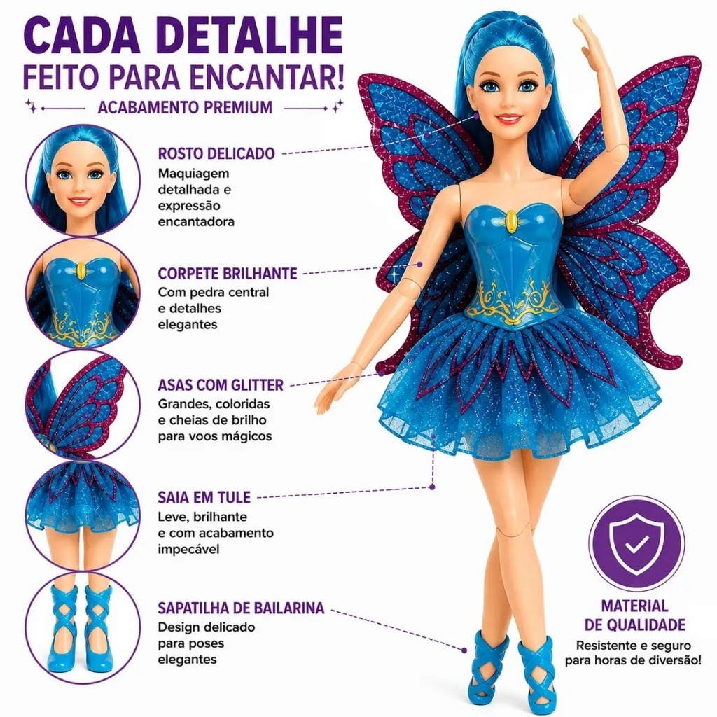 30cm Brinquedos infantis Acessórios boneca móvel Boneca Fada das Flores Brinquedos infantis Articulada