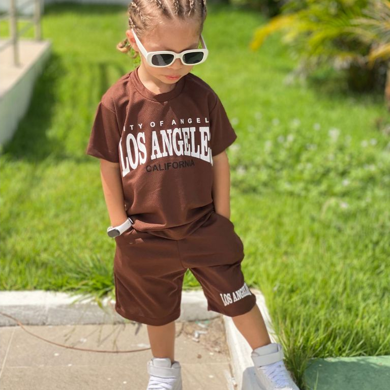 Conjunto Dry Fit Infantil Masculino de Verão - Camisa e Short Leve e Fresquinho - 2 ao 14 Anos