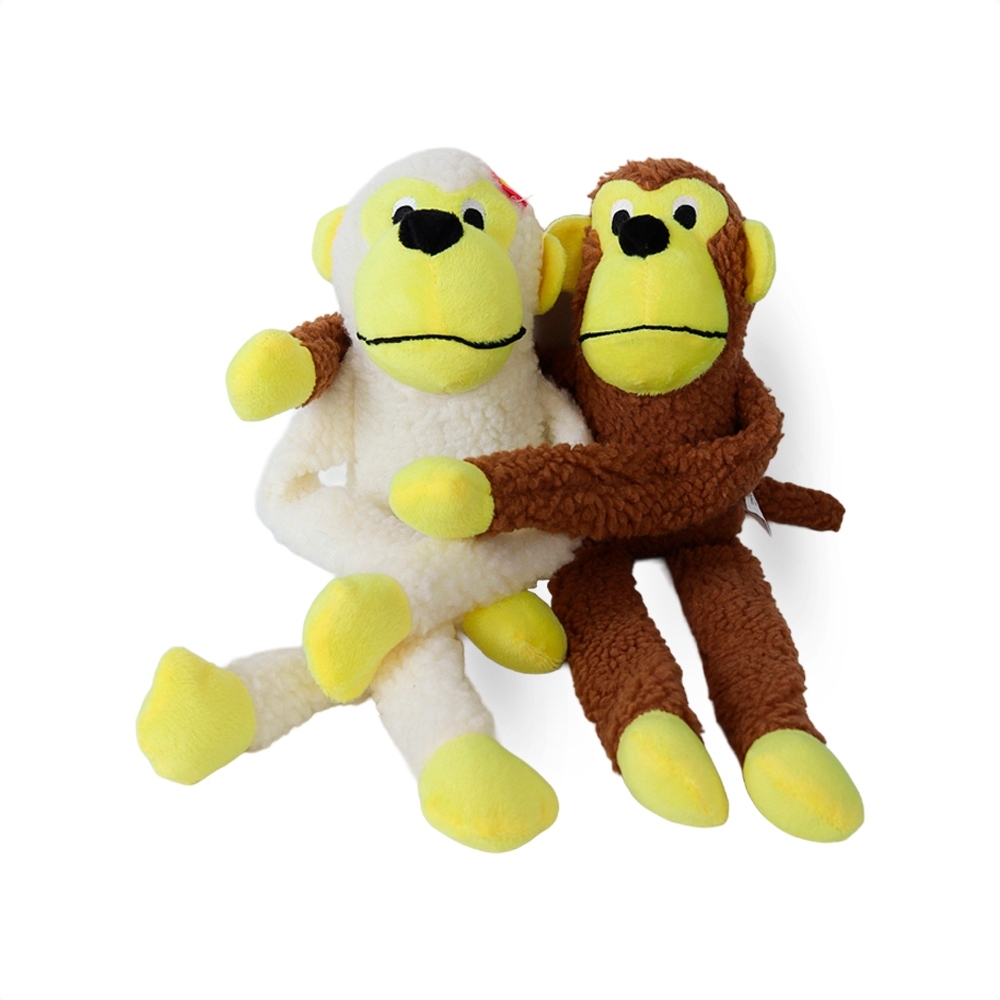 Kit Brinquedo Mordedor Pelúcia Macaco Macaca 45cm com Apito