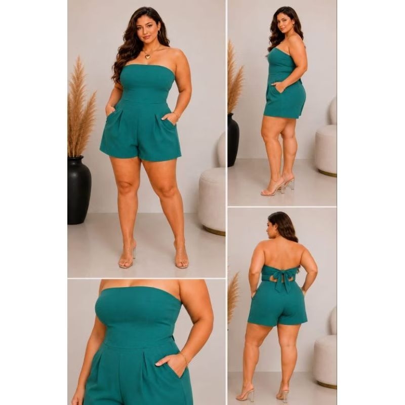 Macaquinho Plus Size Feminino