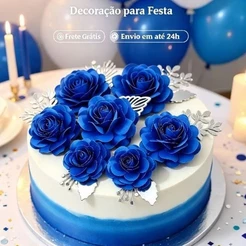 Kit Flores de Papel Topo de Bolo 7cm 5cm 3,5cm Decoração Festa Casamento Aniversário Envio Rápido