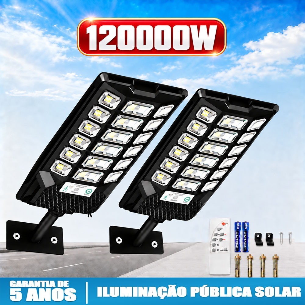 Flyinta 120000W Luminária luz Solar LED Postes De Iluminação Extragrandes À Prova D'água IP67 Para Iso Externo