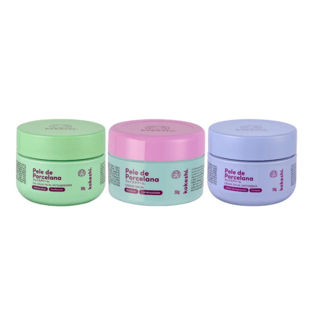 Kit Trio Pele de porcelana + Antissinais e Antioleosidade Kokeshi