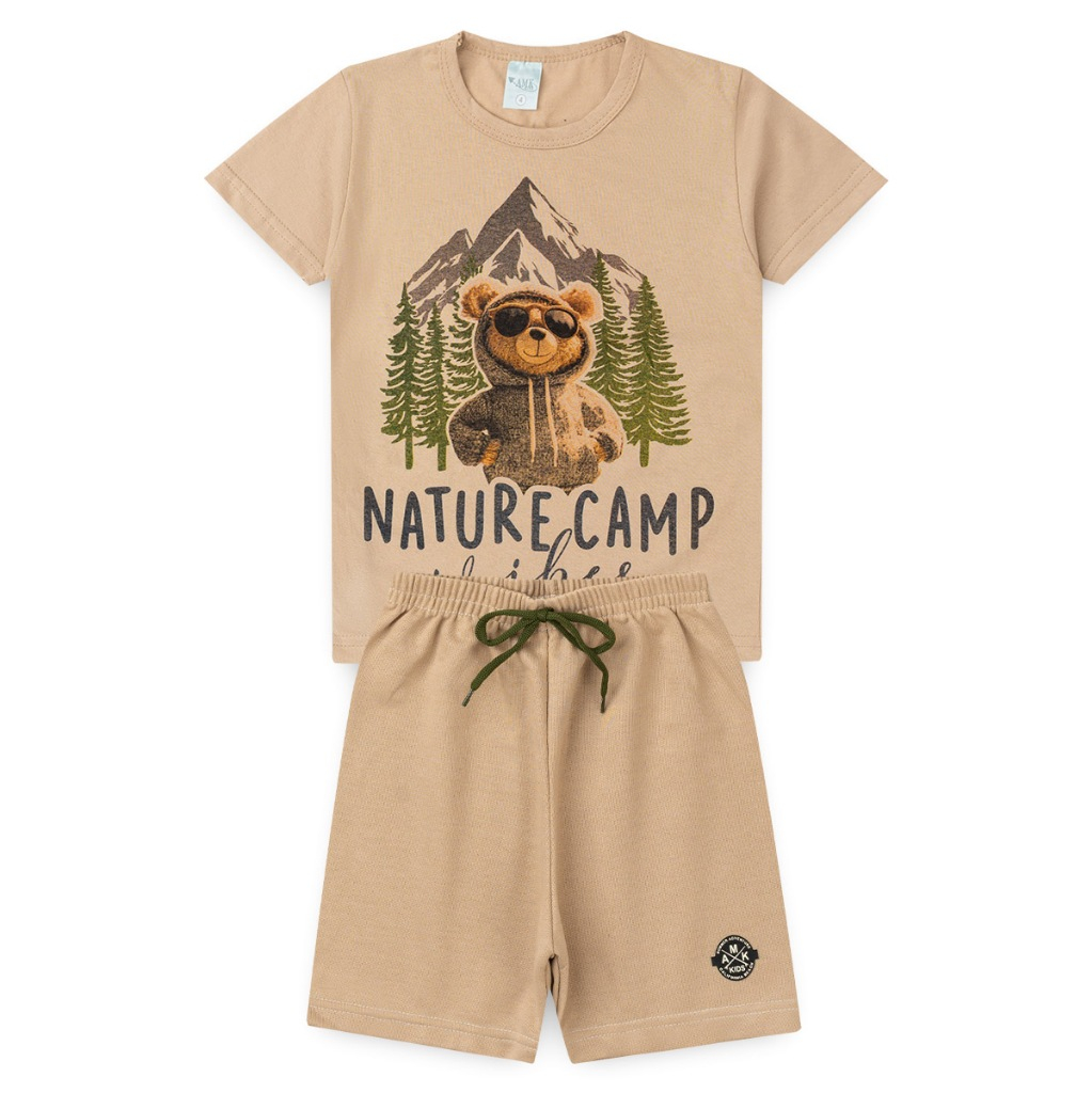 Conjunto de verão menino camiseta estampada e bermuda infantil masculino básico conforto estilo criança moda L90