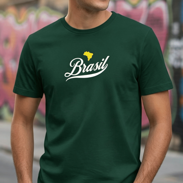 Camiseta Do Brasil 100% Algodão Moda Casual Futebol Torcida Várias Cores Copa Do Mundo