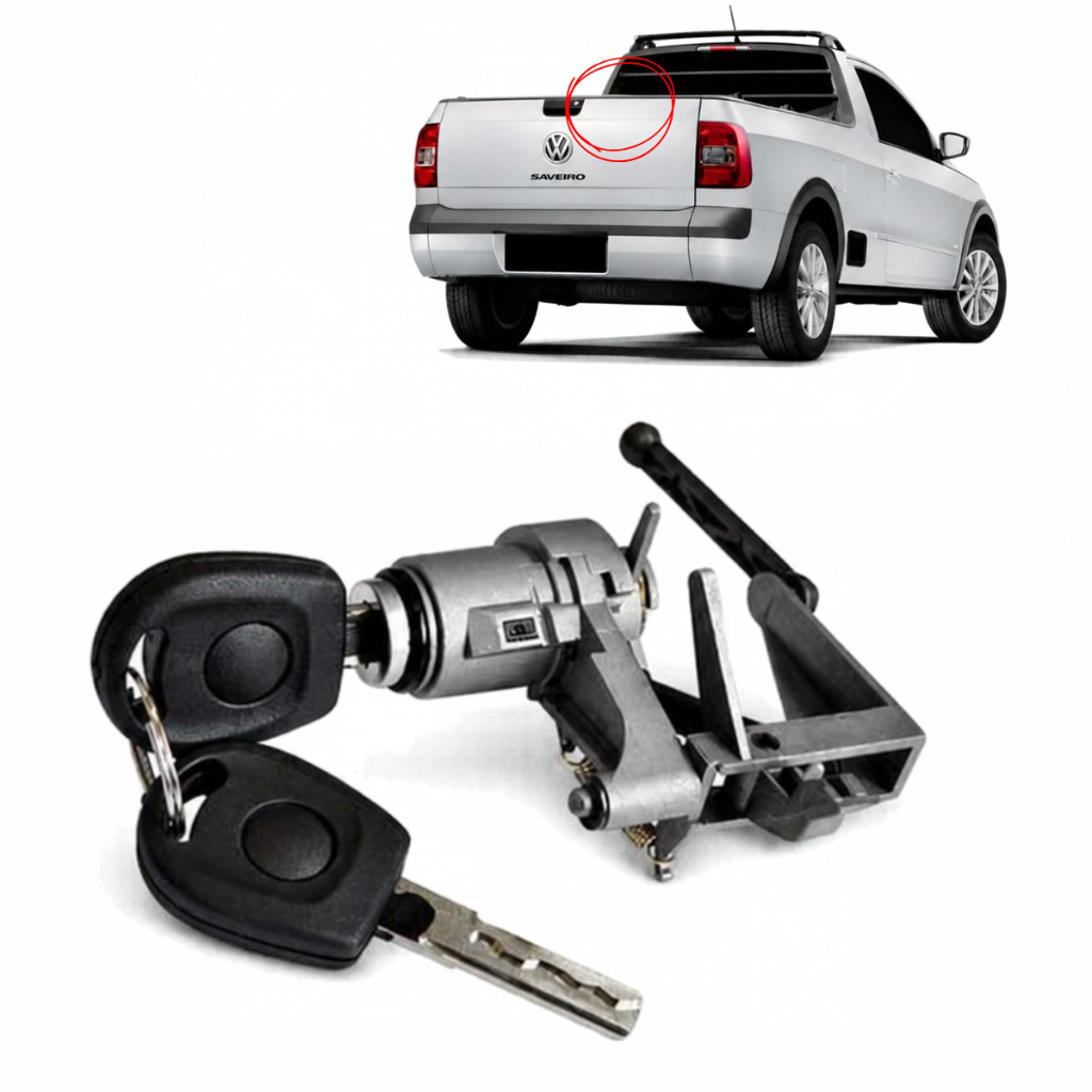Cilindro da Maçaneta externa Tampa Caçamba Com Chaves Volkswagen Saveiro G5 G6 de 2009 a 2019