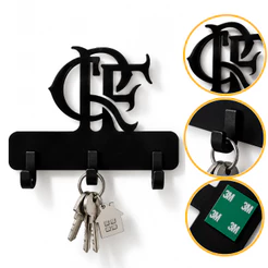 Porta Chaves De Parede Flamengo Decorativo Suporte 16x10 Cm Casa Chave Presente Apartamento Escritorio Brinde Enfeite