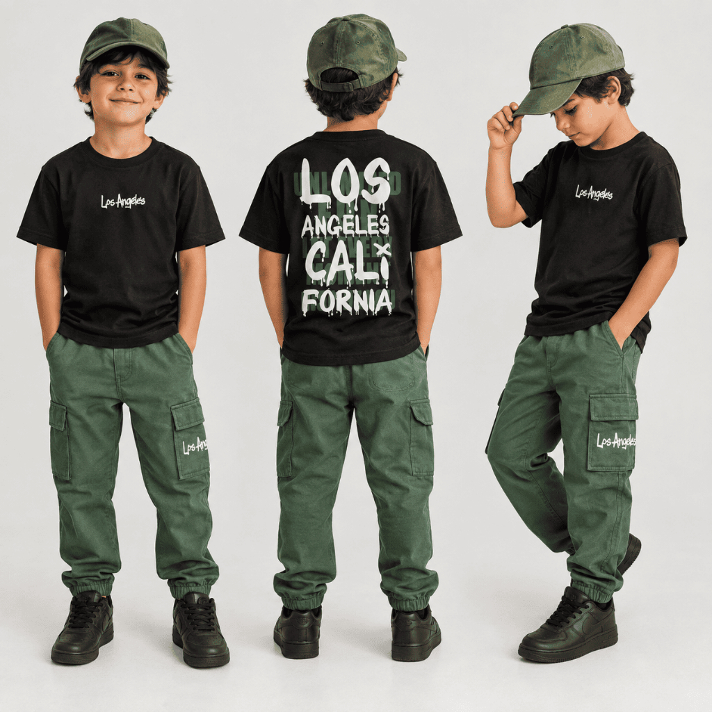 Conjunto Infantil Masculino de Inverno - Calça Quentinha + Camiseta Estampada - Tamanho 2 ao 12 Anos
