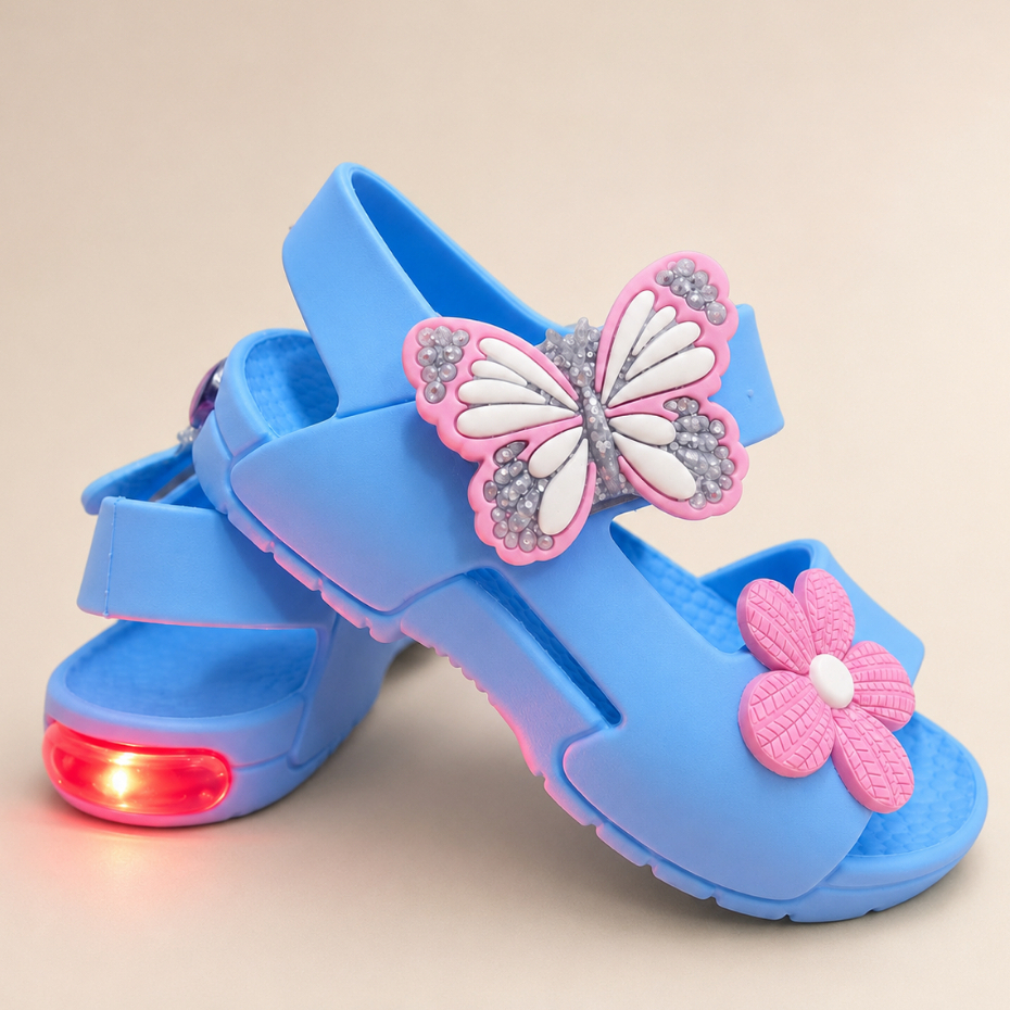Sandália Infantil Menina com Luz de LED Confortável Delicada