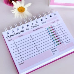 Bloco de agendamento de clientes, 10x15cm - 80fls, 160pg. 2026/2027