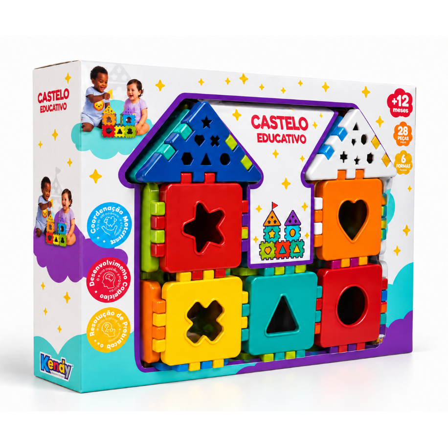 Brinquedos Didáticos Educativos 34 Peças + 6 Formas | Pedagógico de Montar e Encaixar | Crianças +12 Meses | QUEEN SHOP · foto 2