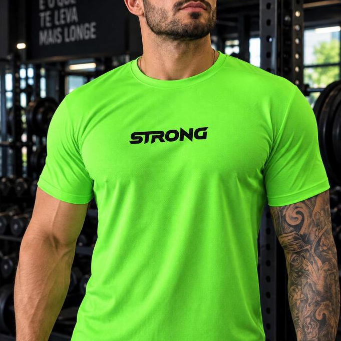 Camiseta Dry Fit Masculina Strong Proteção UV  Academia Treino esporte