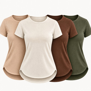 Kit 4 Blusa Plus Size Camiseta Dry Fit Roupa de Academia Feminina Long Line Tapa Bumbum C…