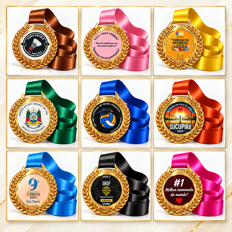 6 a 24 Medalha 7,5cm Metal Modelo F1 {Personalizo} Kit Desconto Evento Empresa Gincana Festa — imagem 2 de 2