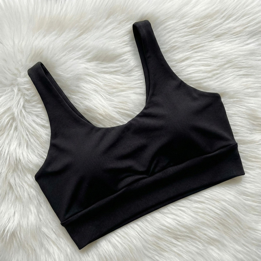 Top Fitness Feminino Cropped Microfibra Sem Bojo Academia