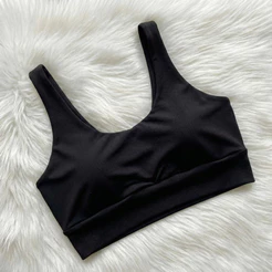 Top Fitness Feminino Cropped Microfibra Sem Bojo Academia