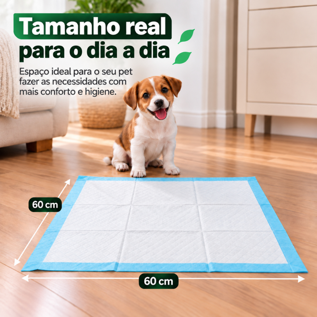 Tapete Higiênico Para Cães Descartável Kit 40 Fraldas Pet 60 x 60cm — imagem 2 de 2