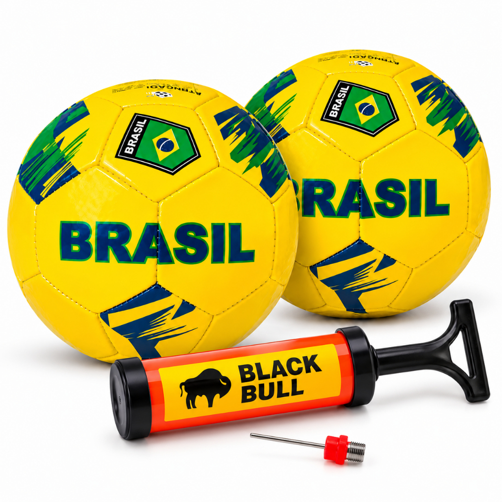 Bola de Futebol Brasil Nº 5 + Bomba de Ar Manual Campo Treino
