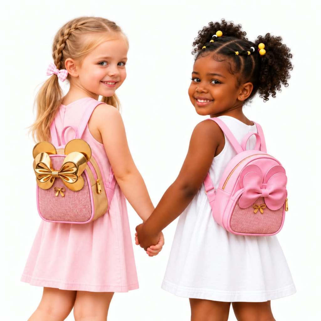 Mochila Infantil Menina 2 a 6 Anos Dourada Glitter Alça Rosa Passeio Bolsa Linda Creche Pré Escola!