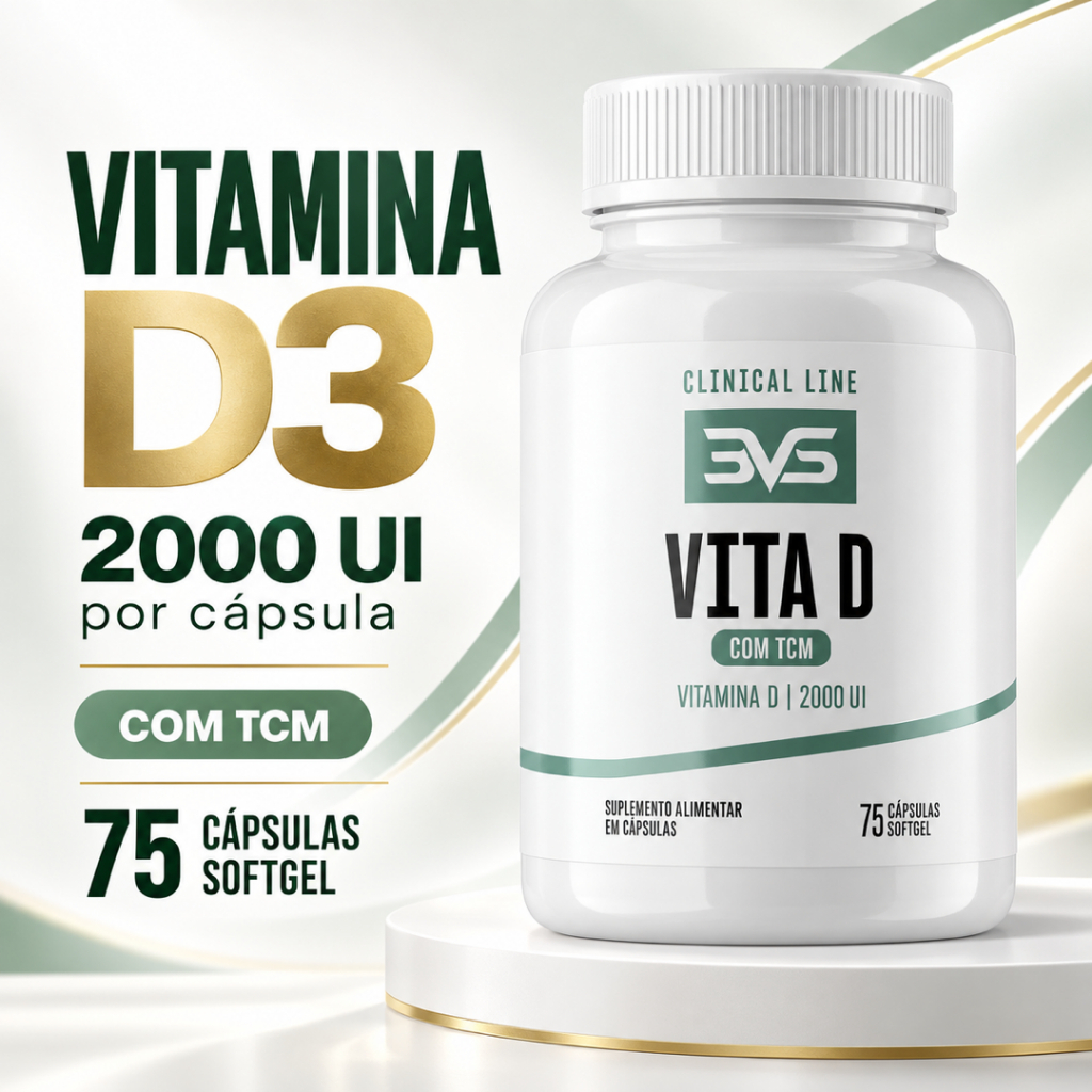 Vitamina D3 Com Tcm - Fórmula Exclusiva Com 2000ui E Triglicerídeos De Cadeia Média - 75 Cápsulas
