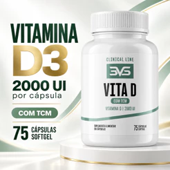 Vitamina D3 Com Tcm - Fórmula Exclusiva Com 2000ui E Triglicerídeos De Cadeia Média - 75 Cápsulas