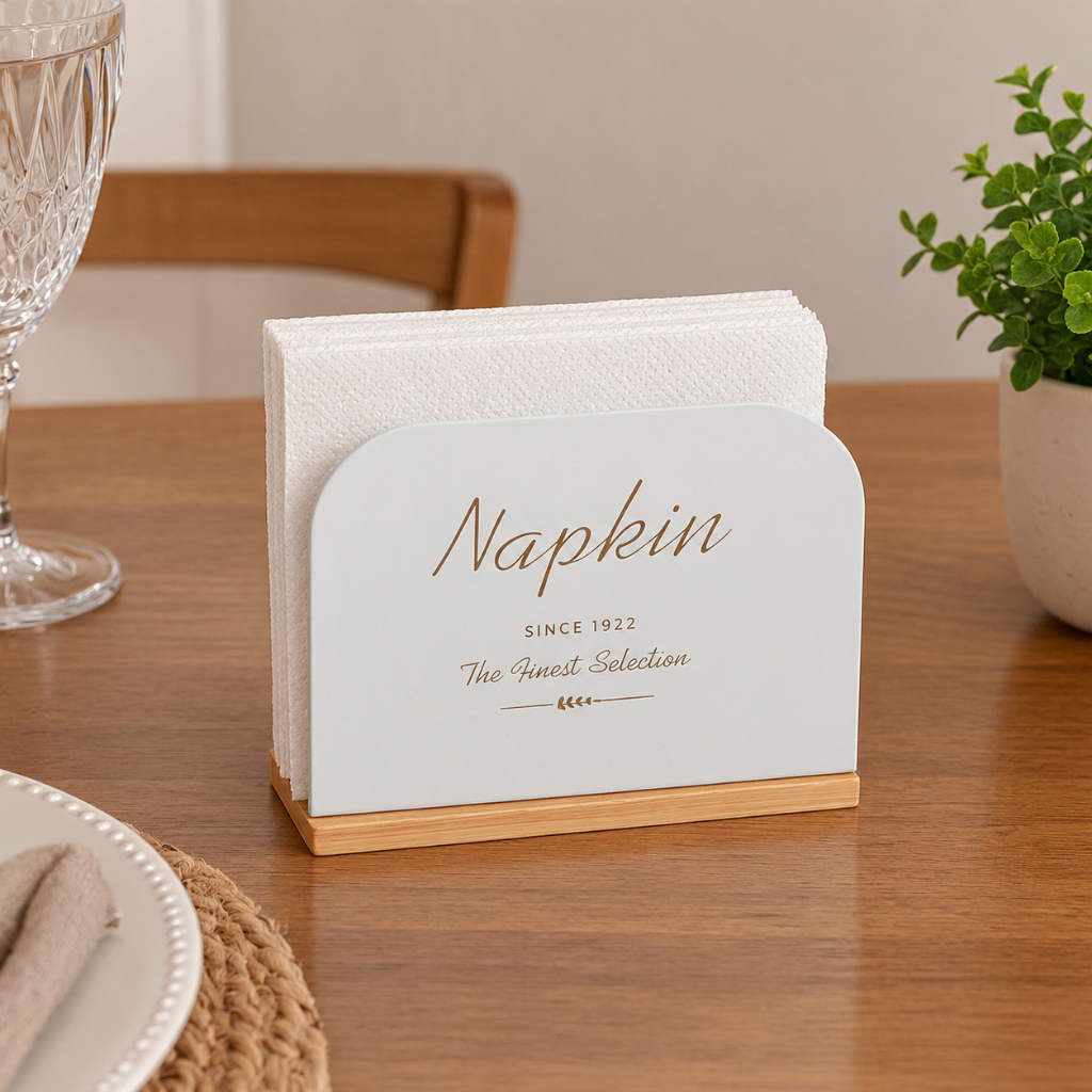Porta Guardanapo Olina 15cm Off White Metal Wolff para Mesa Posta Jantar Decoração Organizar Guardanapos Elegante Modern