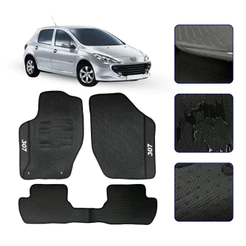 Jogo de Tapete Emborrachado para Peugeot 307 - 2002 a 2012 Automotivo Impermeavel