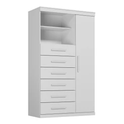 Multi Comoda Maraba 1 Porta 6 Gavetas Branco Santos Andira