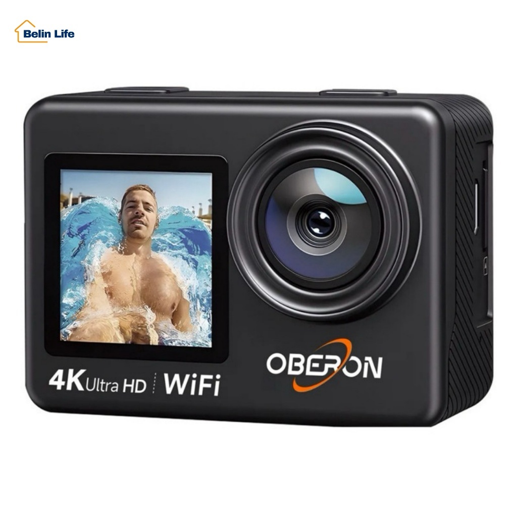 Câmera Esportiva 4K OR-CF1003 com Wi‑Fi Tela Frontal e Traseira para Capacete