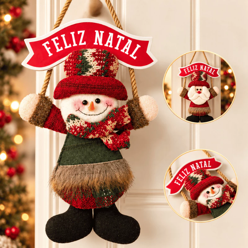 Decoração Natalina: Penduricalho de Pelúcia 🎄
