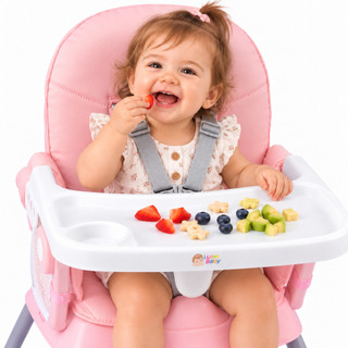 Cadeira De Alimentação Bebê Portátil Rosa - Cadeirão - I Love Baby