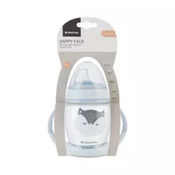 Copo Infantil Com Bico de Silicone 200 Ml Happy Face Blue KikkaBoo