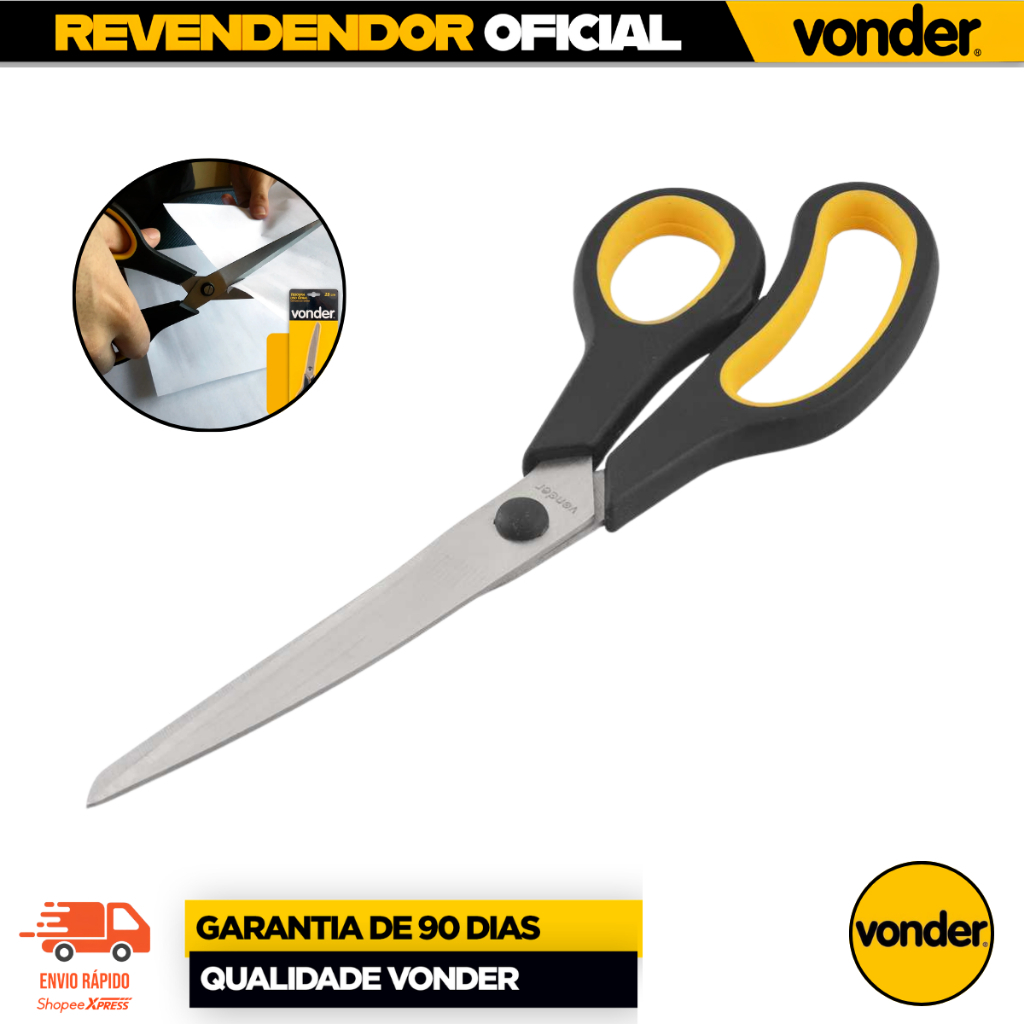 Tesoura Multiuso Vonder 25cm - Durabilidade e Versatilidade em Cozinha e Costura