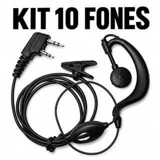 Kit 10 Fone De Ouvido Rádio Comunicador Baofeng 777s Kenwood