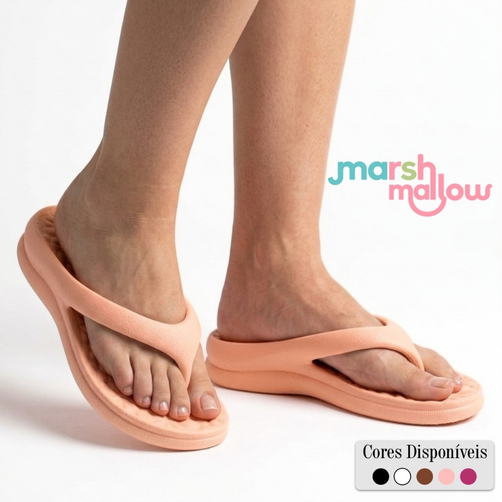 Sandália Estilo Picadily Marshmallow Tamanco Ortopédico Feminino Nuvem de Dedo Massageador Leve Antiderrapante Leve