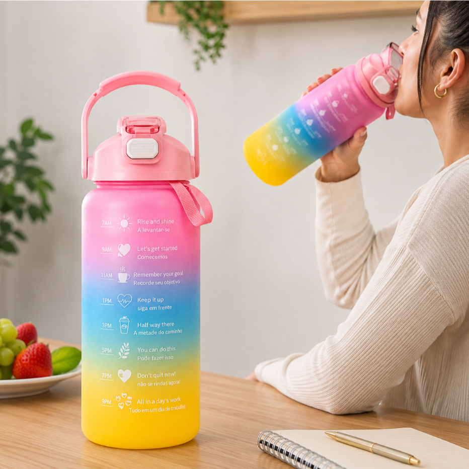 Garrafa de Agua Kit 3 tamanhos Motivacionais