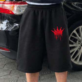 Bermuda Moletom Masculina Oversized Baggy Estampada Moda Urbana Streetwear Algodão Premium Casual Larga Curta Conforto